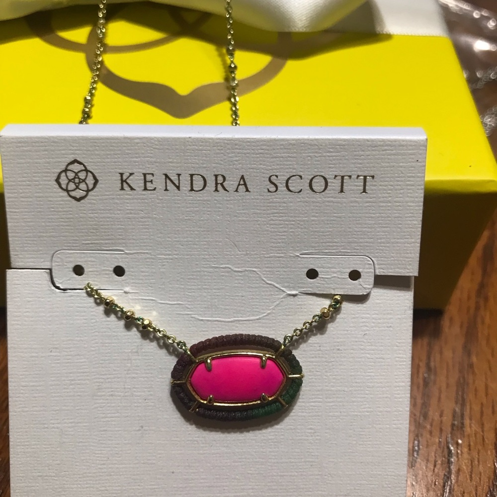 Kendra Scott Pink and Gold Pendant Necklace